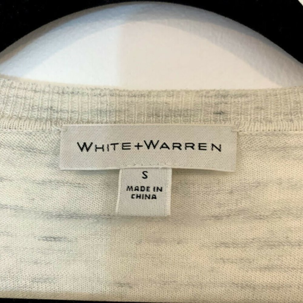 White & Warren Size S Gray Lightweight Pullover V-Neck Sweater Thin Knit — image 3 of 6